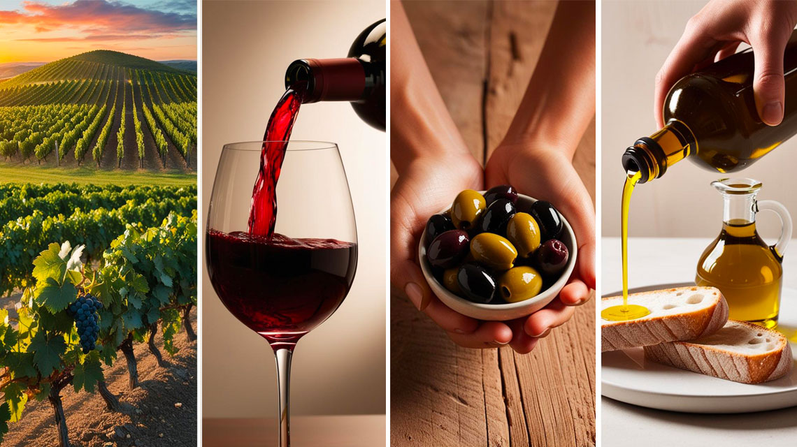 wine and oil