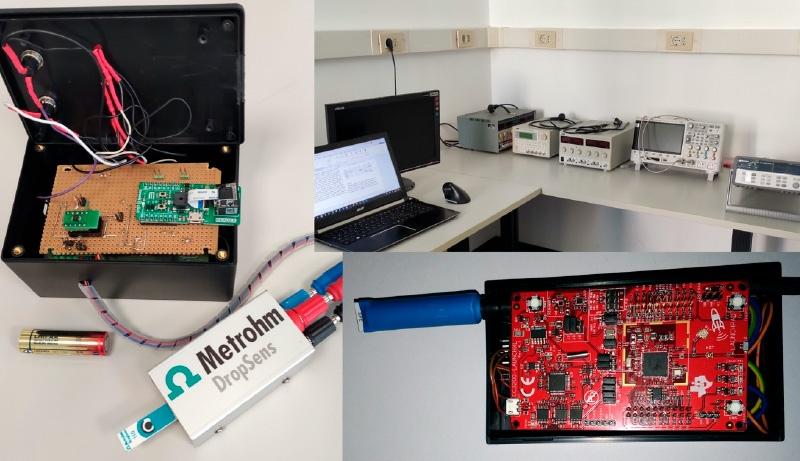 Laboratorio e Prototipi di potenziostati portatili a canale singolo progettati dall'Unità di Ingegneria Informatica e Sensori Elettronici in collaborazione con l’UO Sensori Analitici Smart.  